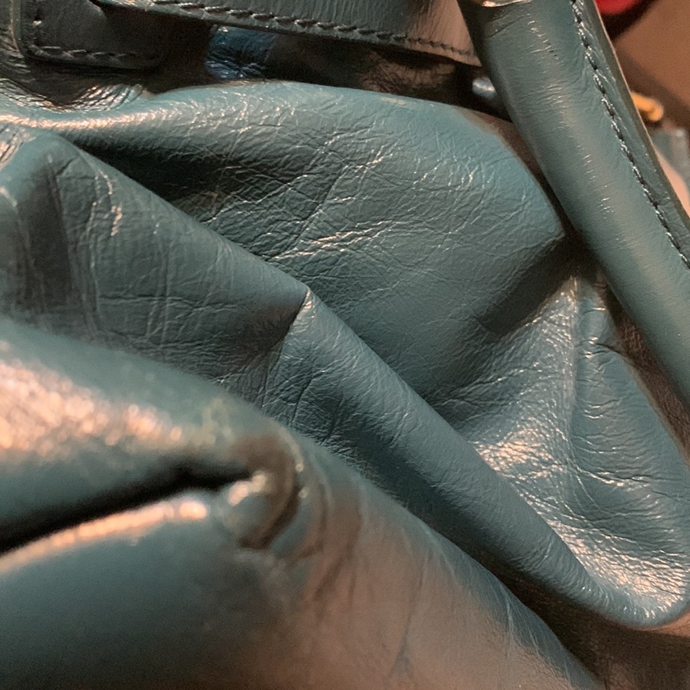 Large Marc Jacobs - Teal Color Leather Purse Hand/Shoulder Bag - Picture 10 of 15